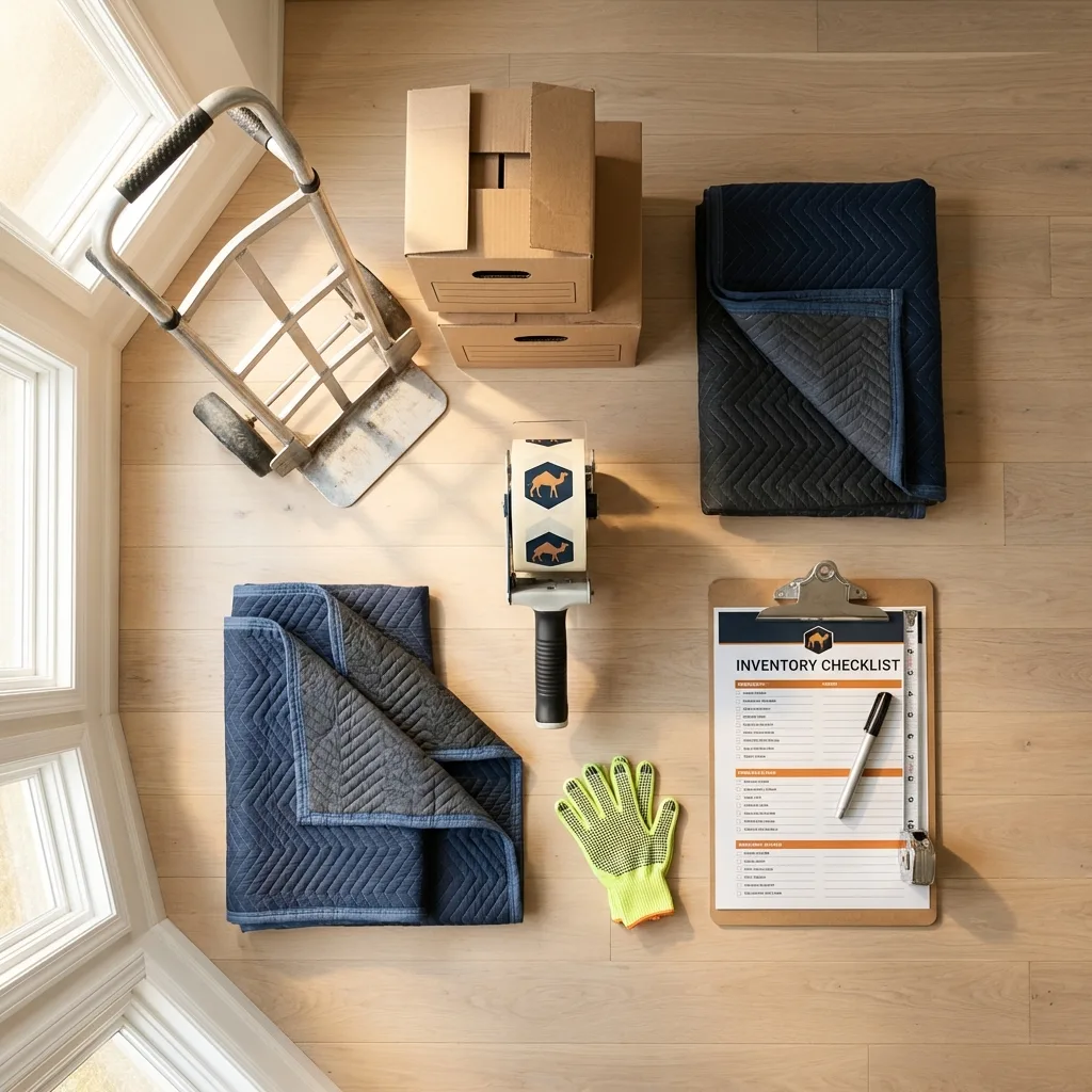 Professional moving supplies and packing materials layout for Barnsdall residential relocations